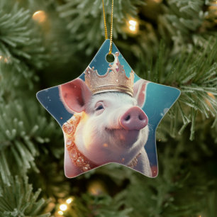 Animal Lover Gift, Farm Lover Gift, Cute Pig Ceramic Ornament
