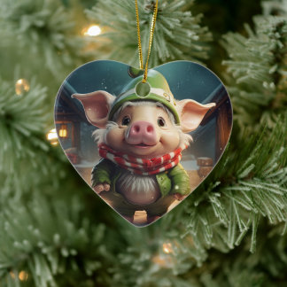 Animal Lover Gift, Farm Lover Gift, Cute Pig Ceramic Ornament
