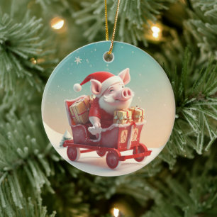 Animal Lover Gift, Farm Lover Gift, Cute Pig Ceramic Ornament
