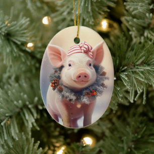 Animal Lover Gift, Farm Lover Gift, Cute Pig Ceramic Ornament
