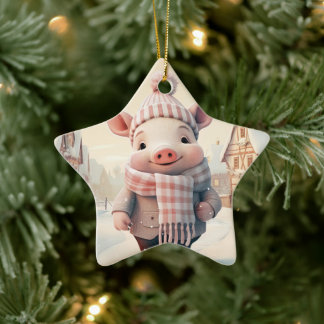 Animal Lover Gift, Farm Lover Gift, Cute Pig Ceramic Ornament