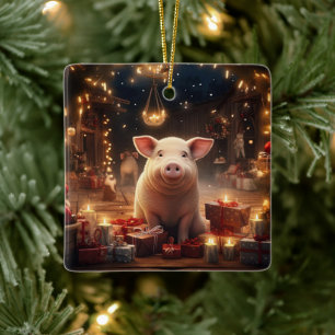 Animal Lover Gift, Farm Lover Gift, Cute Pig Ceramic Ornament