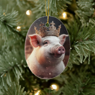Animal Lover Gift, Farm Lover Gift, Cute Pig Ceramic Ornament