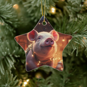 Animal Lover Gift, Farm Lover Gift, Cute Pig Ceramic Ornament