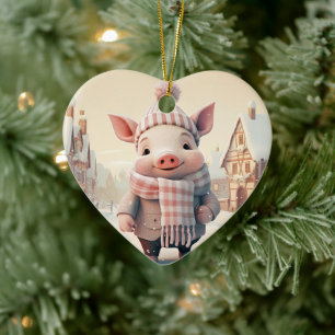 Animal Lover Gift, Farm Lover Gift, Cute Pig Ceramic Ornament