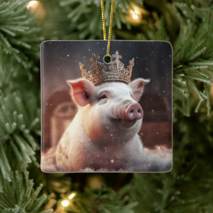 Animal Lover Gift, Farm Lover Gift, Cute Pig Ceramic Ornament