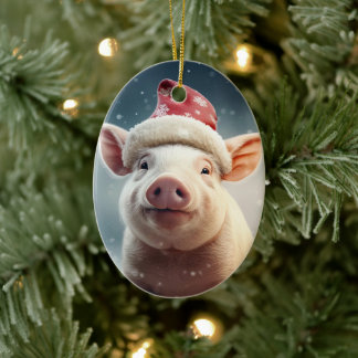 Animal Lover Gift, Farm Lover Gift, Cute Pig Ceramic Ornament