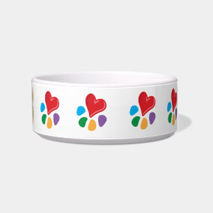 Animal Lover_Heart-Paw personalised dog bone Bowl