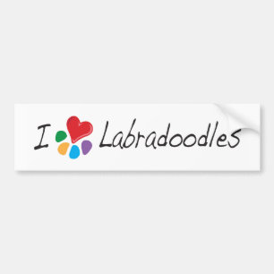 Animal Lover_I Heart Labradoodles Bumper Sticker