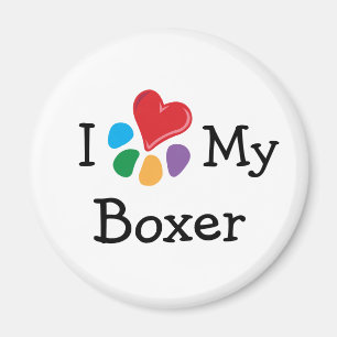 Animal Lover_I Heart My Boxer Magnet