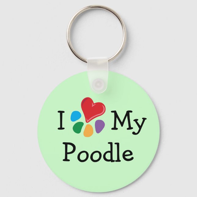 Animal Lover_I Heart My Poodle Key Ring (Front)