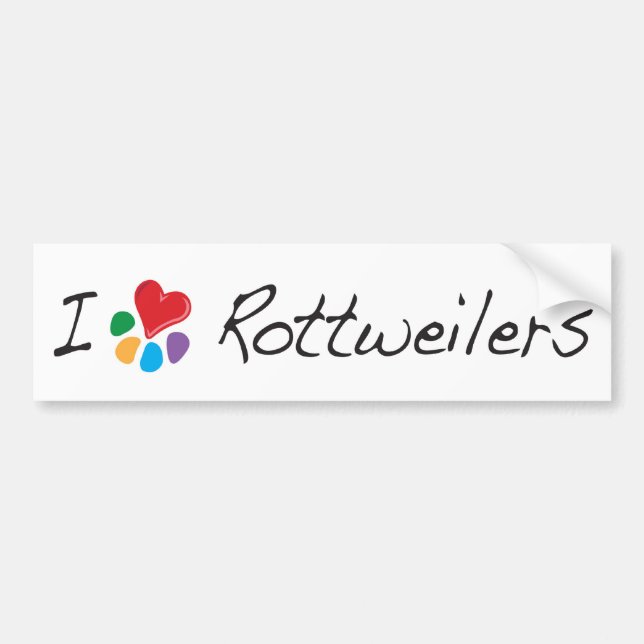Animal Lover_I Heart Rottweilers Bumper Sticker (Front)