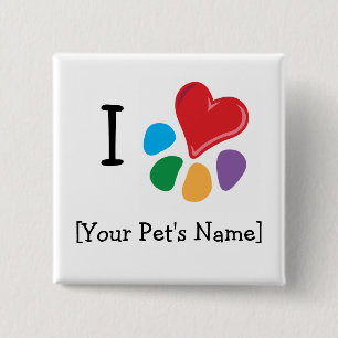Animal Lover_I Heart template 15 Cm Square Badge