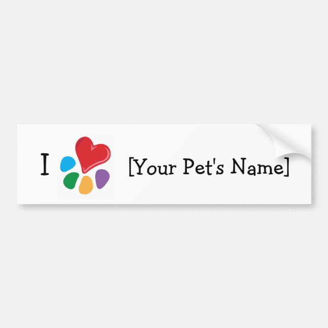Animal Lover_I Heart template Bumper Sticker (Front)