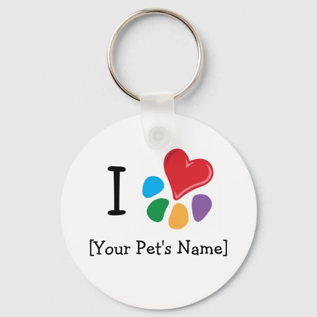 Animal Lover_I Heart template Key Ring (Front)