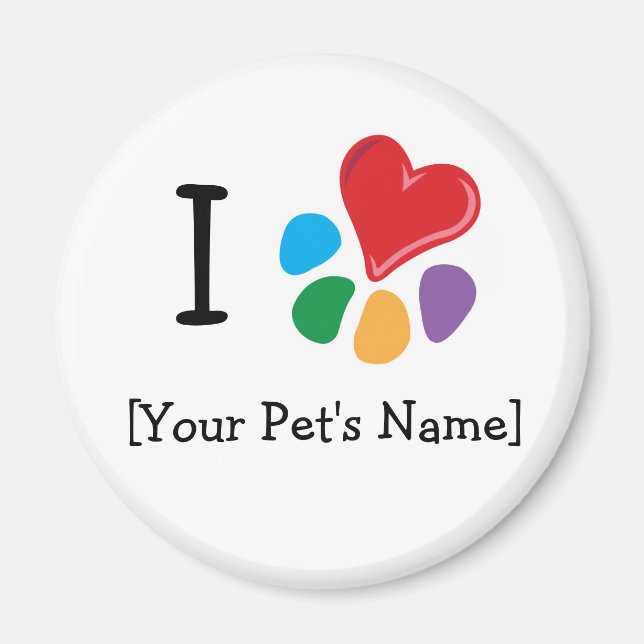 Animal Lover_I Heart template Magnet (Front)