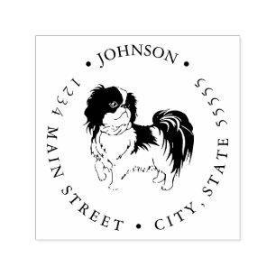 Animal Lover   Japanese Chin Toy Dog Return Label Self-inking Stamp