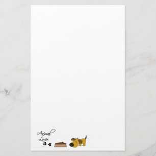 Animal Lover+paw prints-Dog with Dog-food Dish Stationery