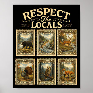 Animal lover stamps wildlife wild animal respect poster