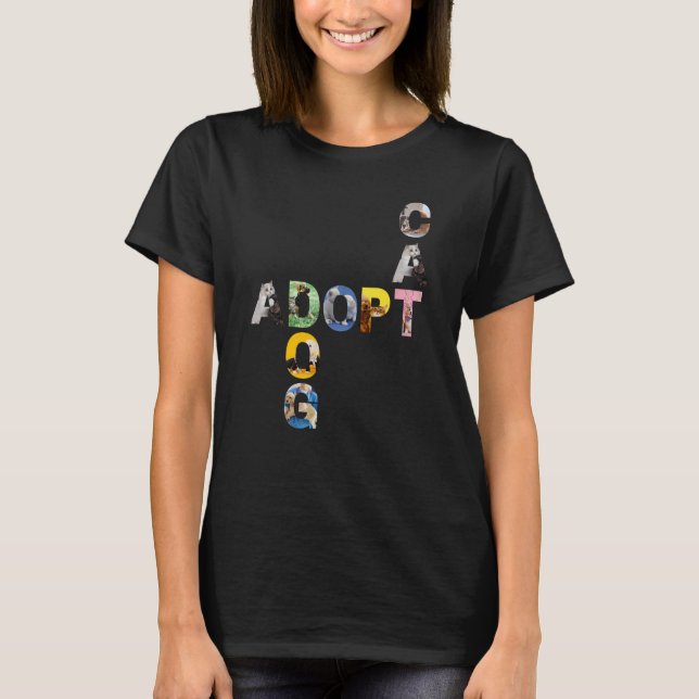 Animal Lovers Adopt Dog Cat T-Shirt (Front)