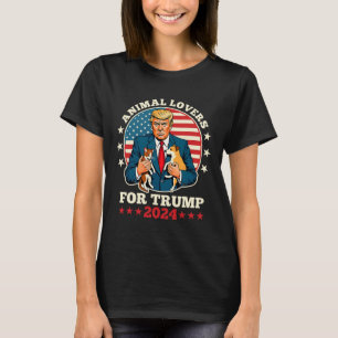 Animal Lovers For Trump 2024 Cat And Dog Campaign  T-Shirt