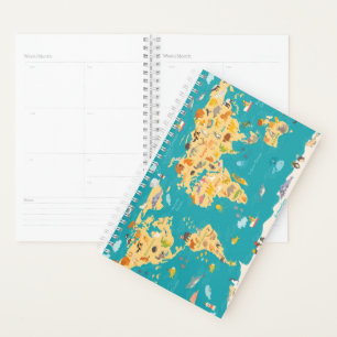 Animal Map of the World For Kids Planner