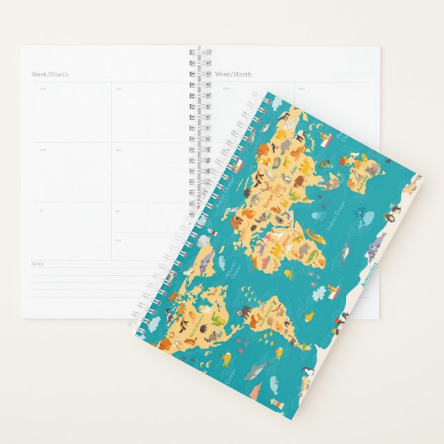 Animal Map of the World For Kids Planner (Display)