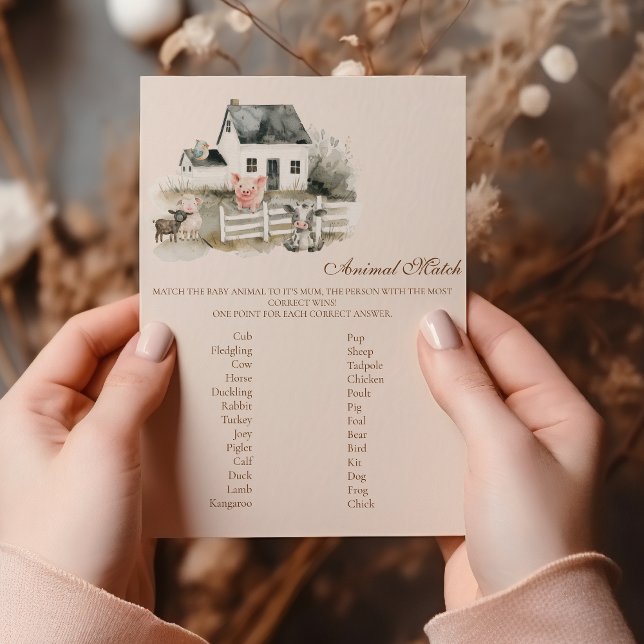 Animal Match Baby Shower Game (Creator Uploaded)