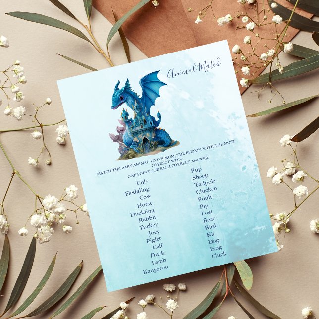 Animal Match Baby Shower Game (Creator Uploaded)