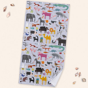 Animal Menagerie Beach Towel