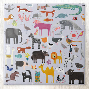 Animal Menagerie Ceramic Tile