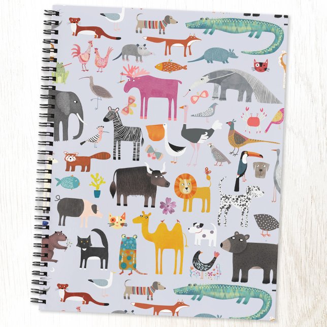 Animal Menagerie Notebook (Animal menagerie pattern custom notebook)