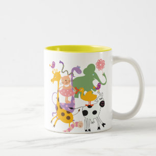 Animal Menagerie Two-Tone Coffee Mug