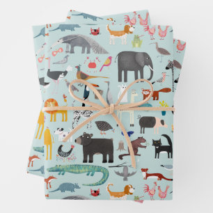 Animal Menagerie Wrapping Paper Sheet