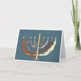 Animal Menorah Holiday Card