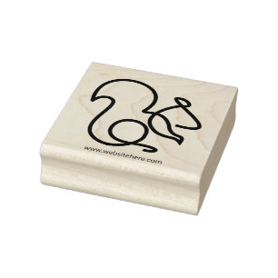 Animal Minimalist Line Art Squirrel Rubber Stamp
