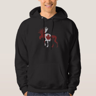 Animal Moose Antlers Canadian Flag Maple Leaf Cana Hoodie