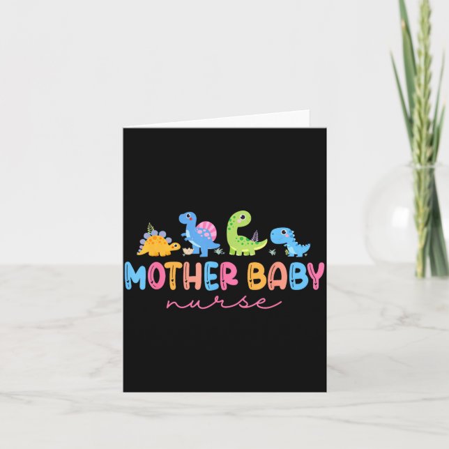 Animal Mother Baby Nurse Dinosaur Stpartum Rn Ob N Card (Front)