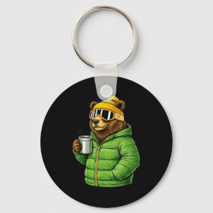 Animal motifs bear party après ski shirt skiingAni Key Ring