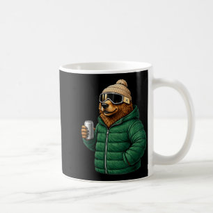 Animal motifs brown bear après ski shirt skiingAni Coffee Mug