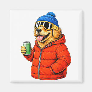 Animal motifs dog party après ski shirt skiing magnet