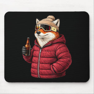 Animal motifs fox party après ski shirt skiingAnim Mouse Pad