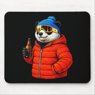 Animal motifs panda party après ski shirt skiingAn Mouse Pad