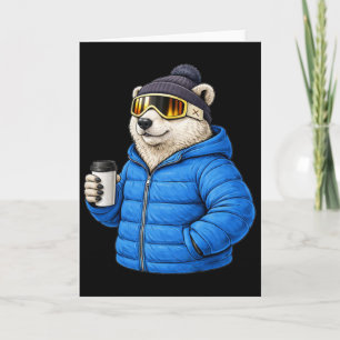 Animal Motifs Polar Bear Après Ski Shirt Skiing Wi Card