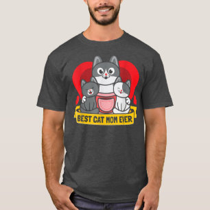 Animal Mum Cat Lover Wife Heart Cute T-Shirt