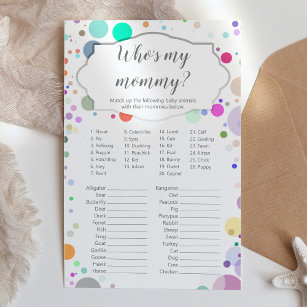 Animal name baby shower game   Gender Reveal Party