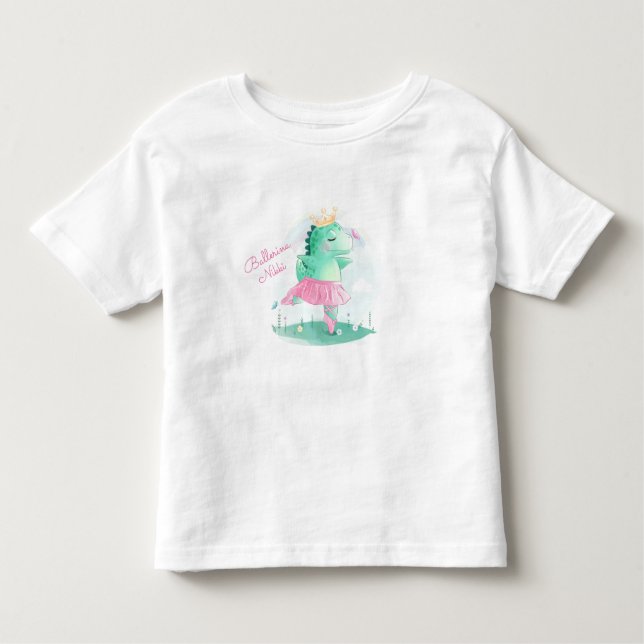 Animal Name Script Pink Girly Ballerina Toddler T-Shirt (Front)