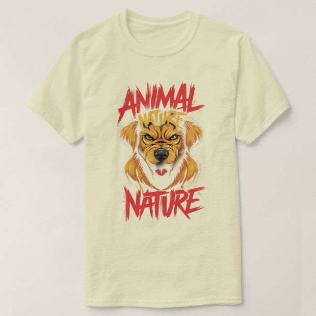 Animal Nature Aggressive Dog Graphic T-Shirt (Design Front)
