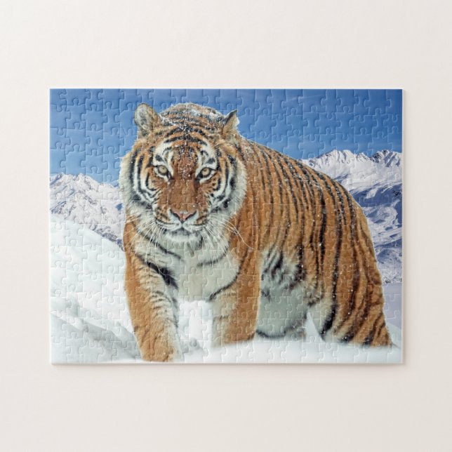 Animal Nature PhotoWinter Snow Tiger Mountains Jigsaw Puzzle (Horizontal)