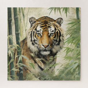 Animal Nature Tiger Bamboo Jigsaw Puzzle